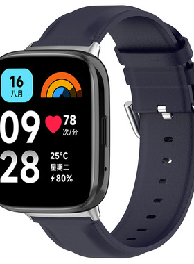 适用红米3青春版/Redmi Watch3 active/Redmi Watch3 lite真皮表带小米4代时尚潮流替换腕带双面皮腕带