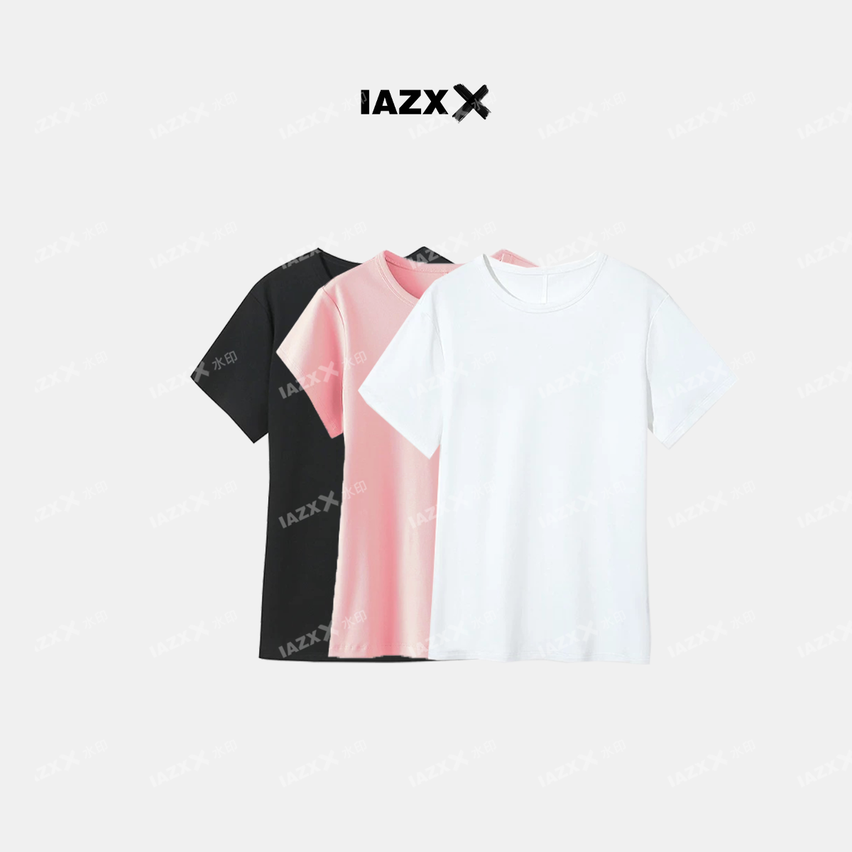 IAZXX「 简括 」正肩拼接圆领短袖