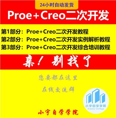 PROE+CREO二次开发教程 学习包电子教程学习资料入门教程培训资料