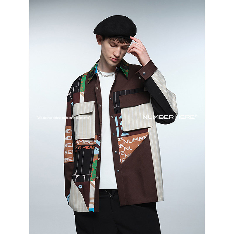 不规则长袖衬衫NUMBERHERE
