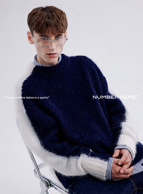 NUMBER HERE马海毛双面小高领毛衣针织毛衫男女款NH24M064