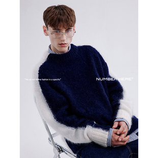 NUMBER HERE马海毛双面小高领毛衣针织毛衫男女款NH24M064