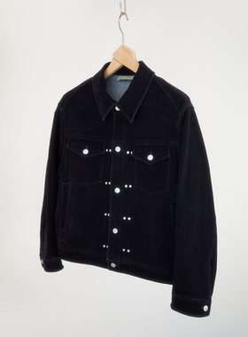 NUMBER HERE【门店同款】定制压花金属纽扣铆钉植绒原色牛仔夹克