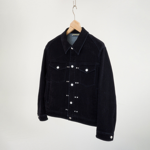 NUMBER HERE【门店同款】定制压花金属纽扣铆钉植绒原色牛仔夹克