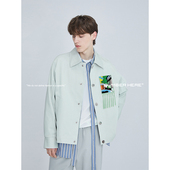 贴布流苏休闲夹克外套明星同款 NUMBER HERE男女款 撞色NH13J200