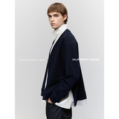 HERE 商场同款 棉涤混纺假两件针织开衫 NUMBER 秋季 毛衣外套