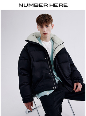 NUMBER HERE90%白鸭绒羽绒服夹克立领外套大衣男女款NH24Y204
