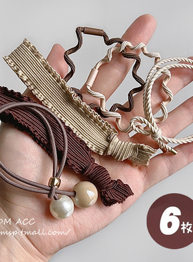 春天小清新系列头绳组合套装简约后脑勺扎头发皮套橡皮筋发绳发圈