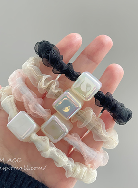 ins橡皮筋不伤发韩国皱皱小肠圈简约发绳2023新款发圈女夏季头绳