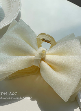 气质网纱蝴蝶结发夹女后脑勺鲨鱼夹抓夹2023网红新款发卡夹子头饰