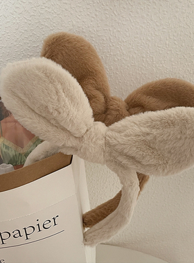 毛绒兔耳朵发箍2022年网红新款洗脸头箍女发卡头饰高颅顶可爱发饰