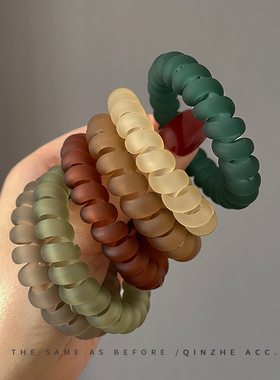 磨砂电话线发圈高弹力耐用简约扎头绳不伤发女夏季高马尾发绳皮筋