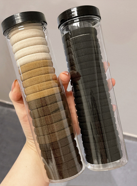 黑色高弹力发圈女款2023年新款无接缝橡皮筋发绳不伤发高马尾头绳