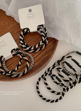 扎头发橡皮筋高弹力耐用编织头绳女简约气质马尾发圈加粗不伤发绳