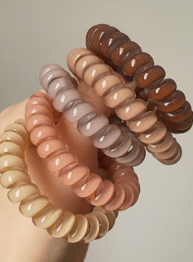 时尚果冻色电话线发圈不伤发头绳高弹耐用皮筋女扎头无痕发绳头饰