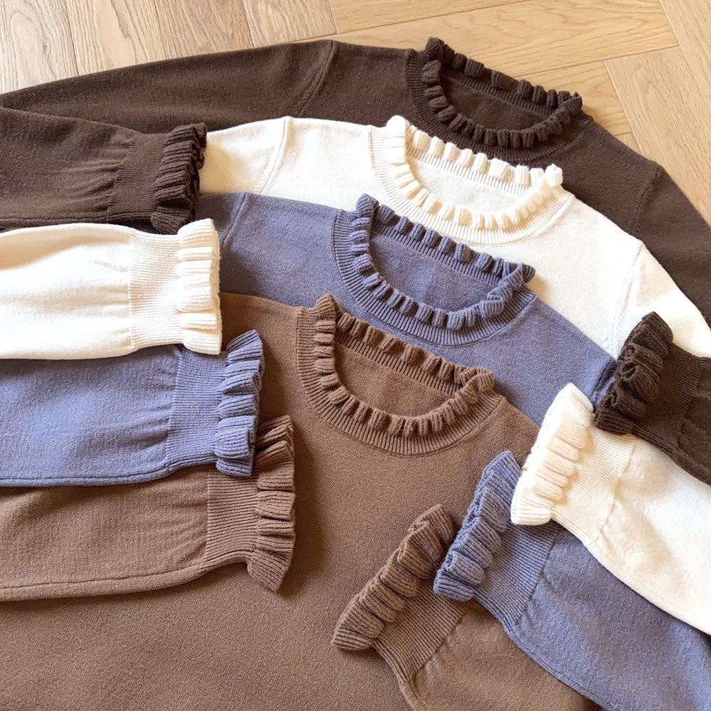 柔软亲肤 花边领 内搭 日系 针织衫 打底毛衣 K