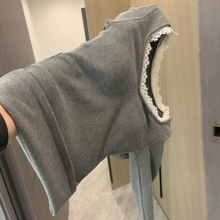 蕾丝低领长袖保暖内衣女带胸垫无痕秋衣内搭秋冬打底衫德绒上衣