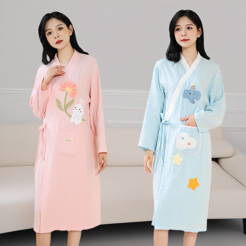 纯棉纱布，吸水不闷！云柔浴袍