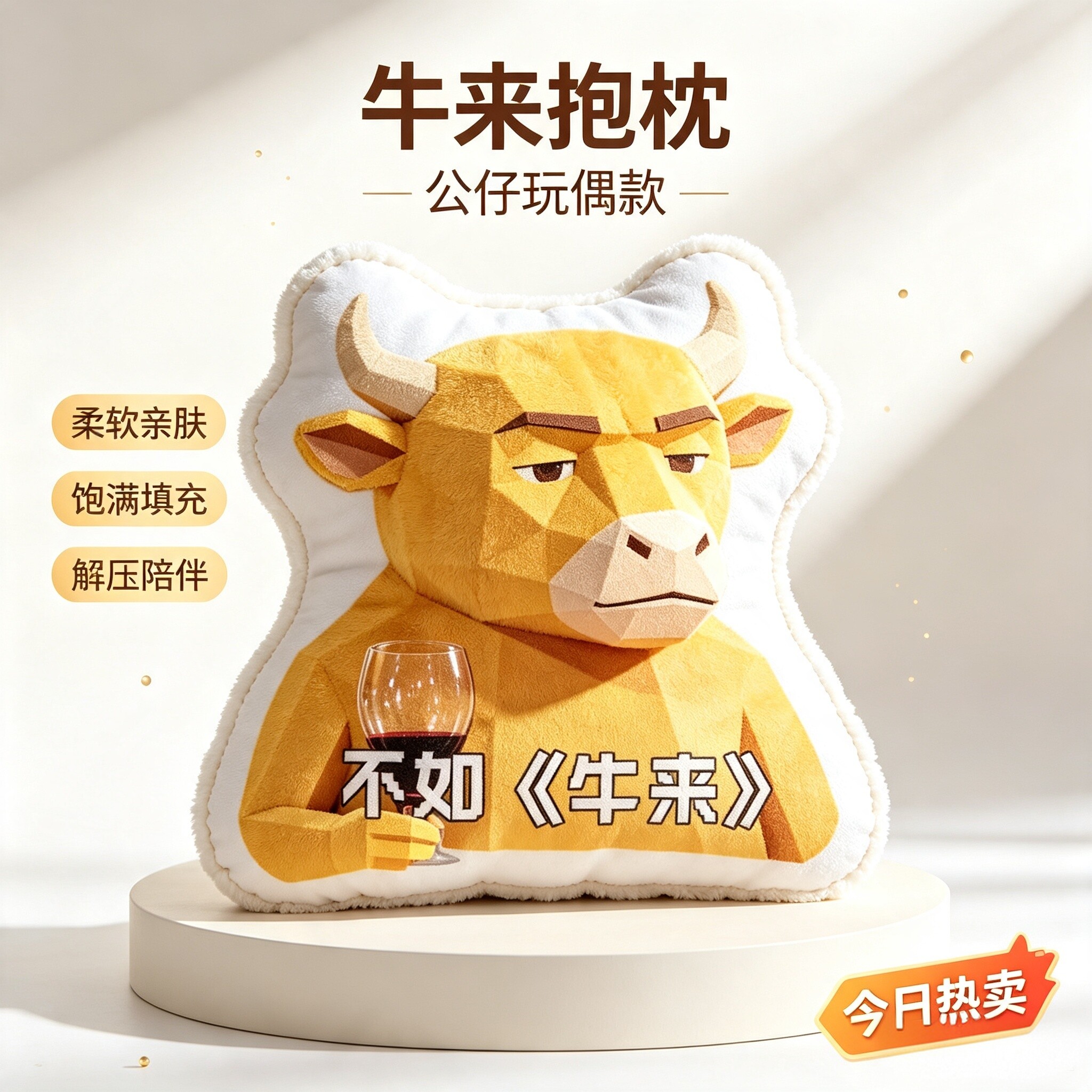 牛来玩偶电影周边抽象毛绒公仔抱枕牛妈妈趣味书包钥匙扣玩具摆件图片