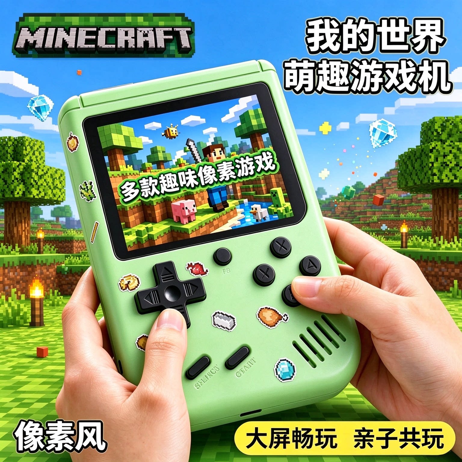 2026新款我的世界掌上游戏机可连电视俄罗斯双人电子玩具男孩怀旧