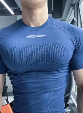 golovejoy专业健身服运动短袖男套装跑步训练服骑行速干紧身上衣