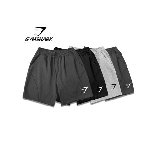 GYMSHARK健身短裤男美式复古直筒不翘边不过膝三分裤棉质肌肉鲨鱼