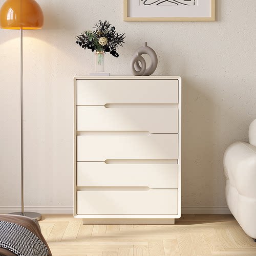 整装斗柜五斗柜实木收纳柜奶油风