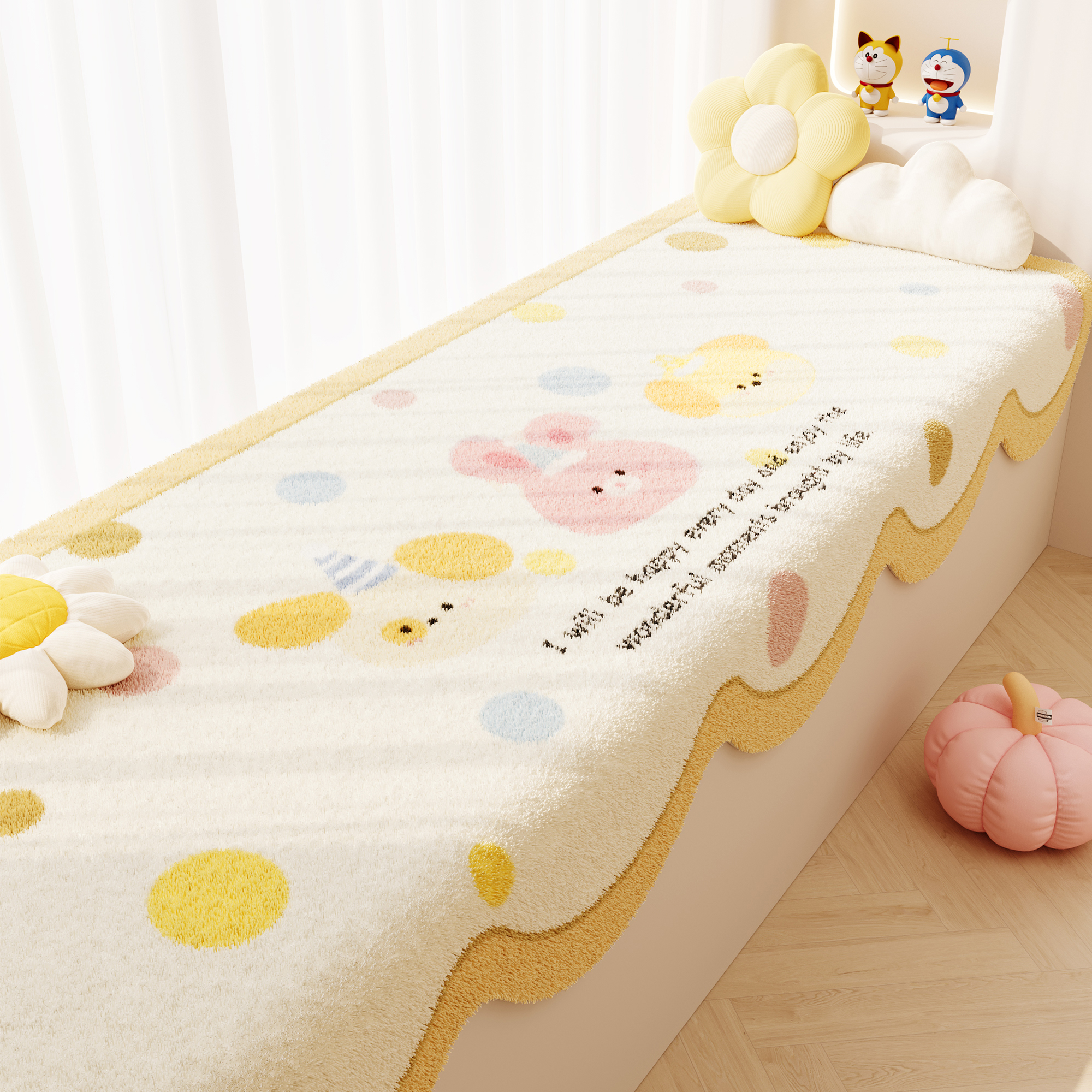 卡通加厚可机洗飘窗垫窗台垫防滑