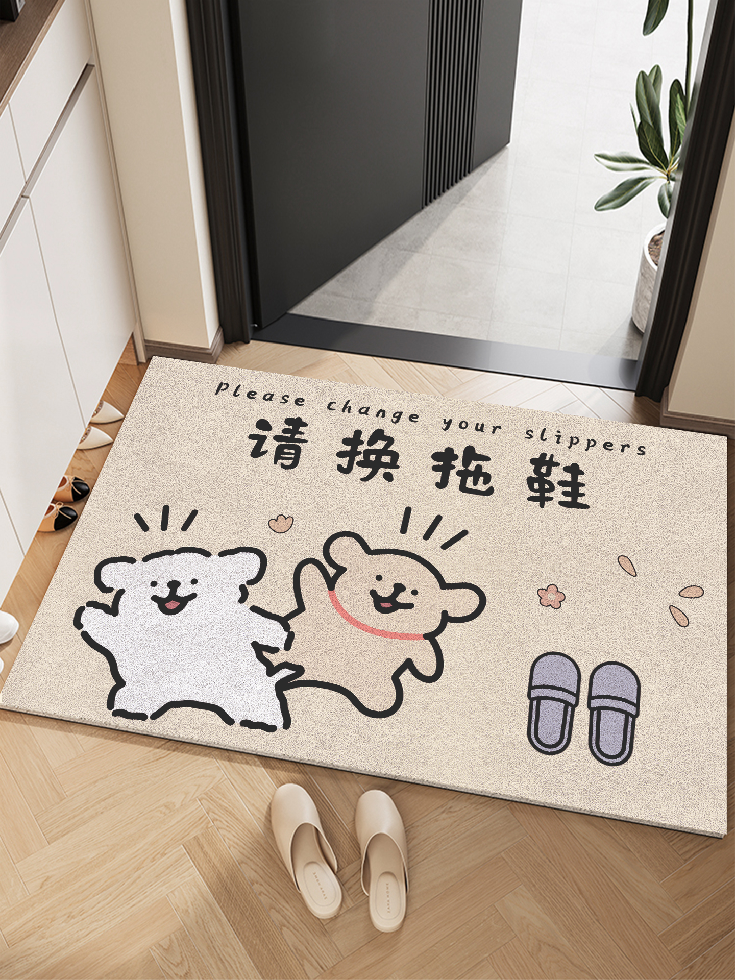 入户门地垫丝圈进门脚垫玄关进户门垫家用大门口门外防滑除尘地毯