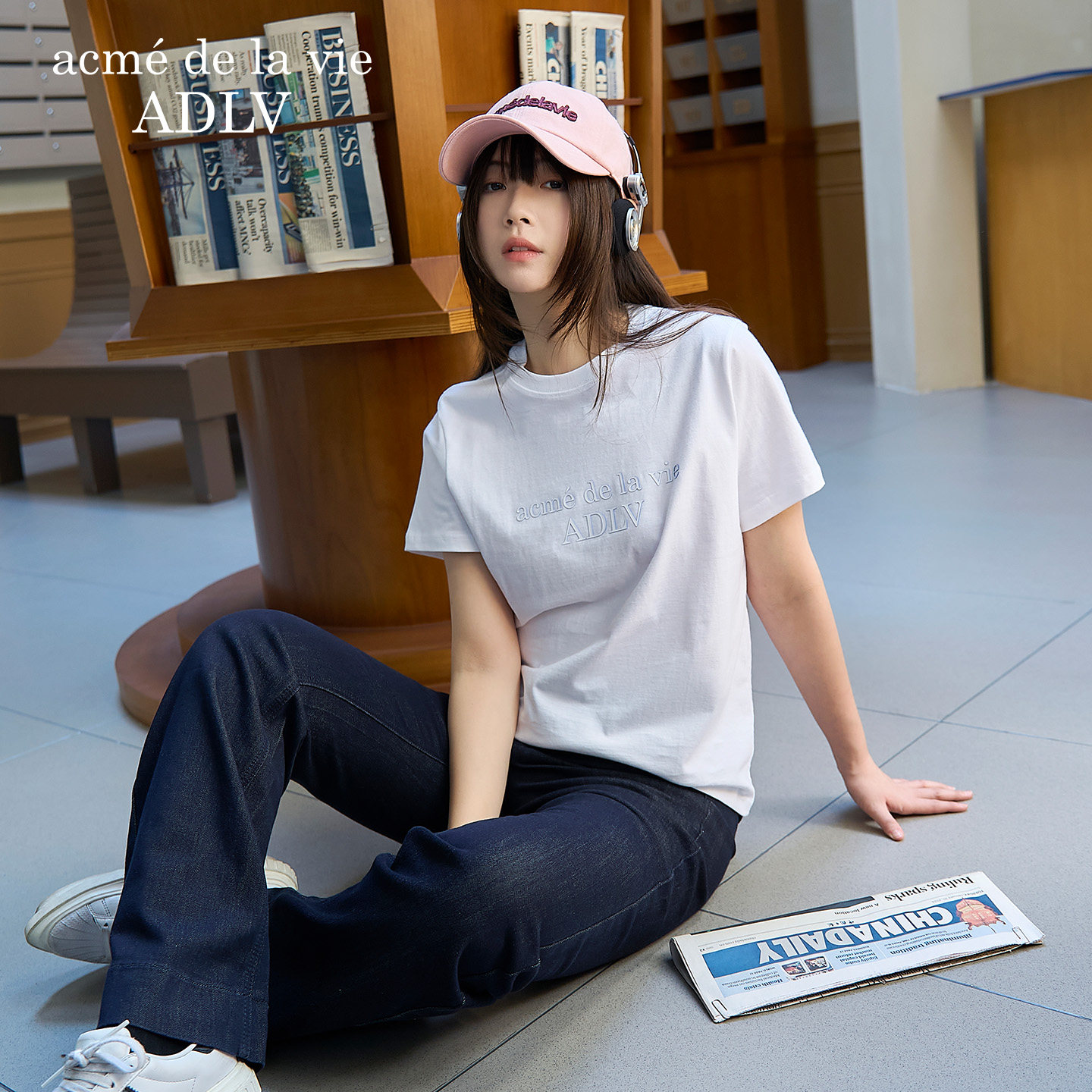 ADLV女款双色拼接短袖T恤2026年新款女士女生体恤潮流打底衫上衣