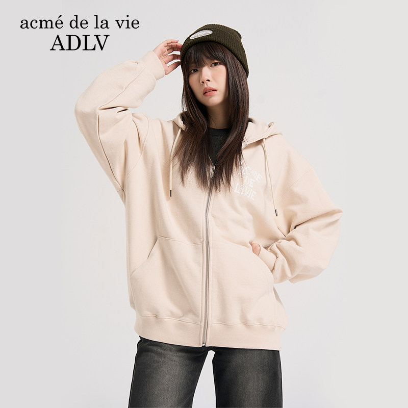 ADLV【汪苏泷同款】字母印花连帽拉链卫衣外套25新款男女士春秋季
