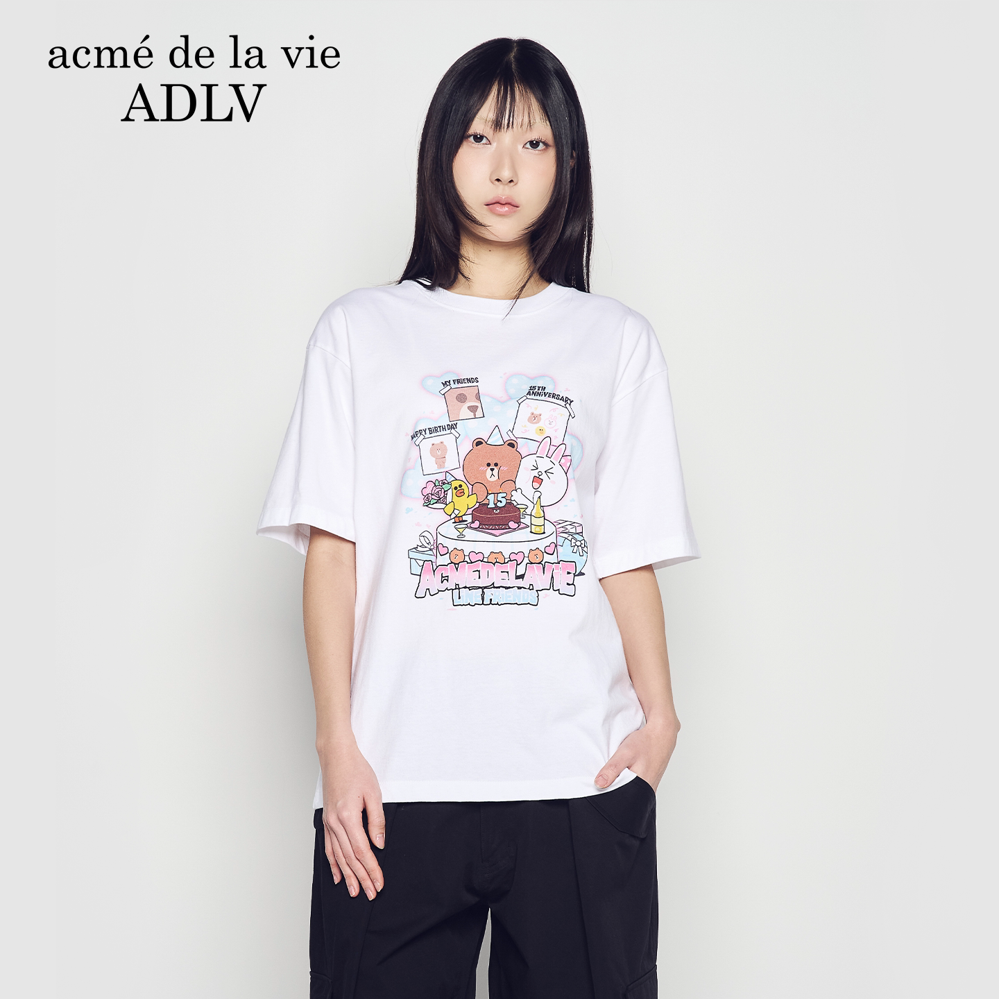 ADLV周年限定纪念款短袖T恤男女同款宽松白色春夏季新款潮牌上衣