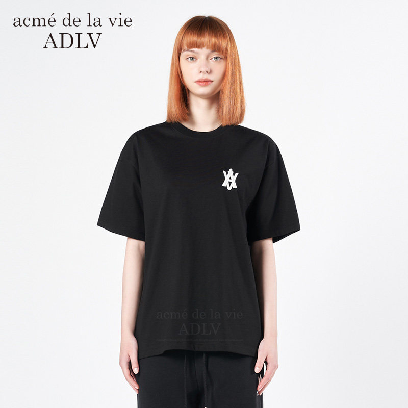 adlv短袖2022年春夏明星同款宽松a标基础款t恤男女同款情侣款