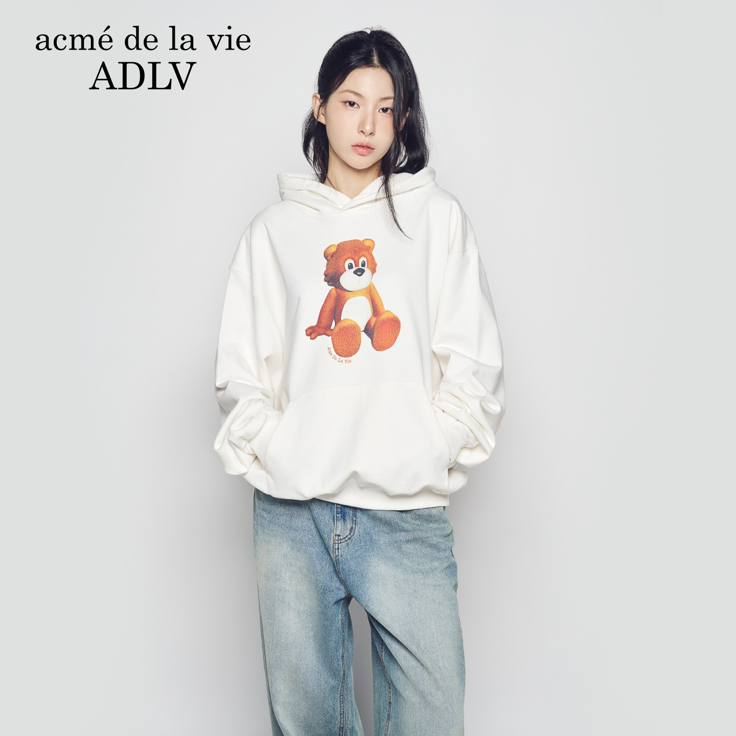 小熊印花连帽卫衣25年秋冬新款