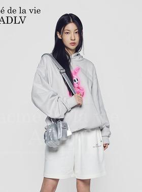 ADLV复古兔子hoshi权顺荣同款连帽秋冬卫衣男女oversize可爱帽衫