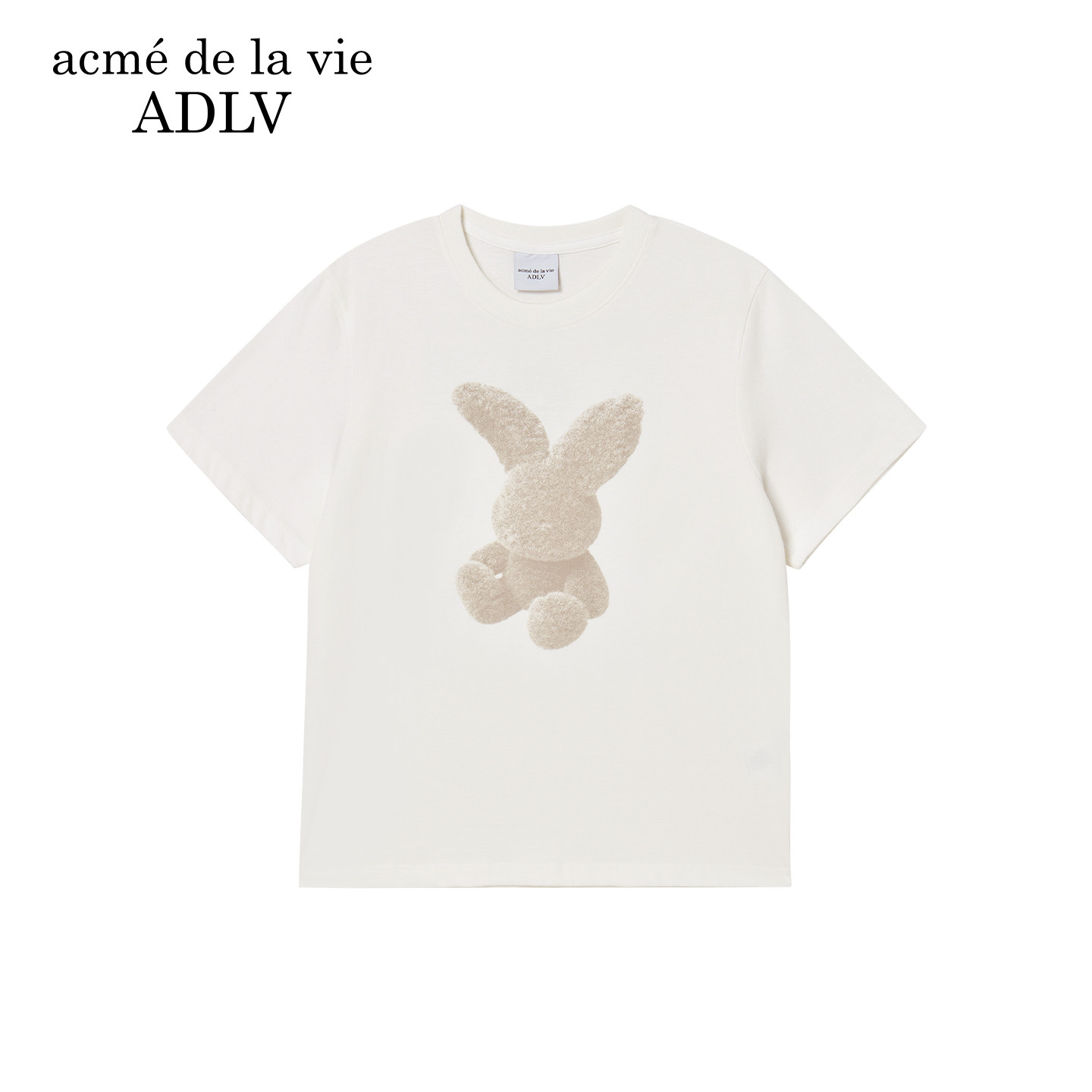 ADLV女款毛绒兔子短袖T恤