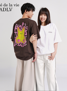 ADLV金在中KJJ同款权顺荣兔子白色短袖T恤宽松潮流25新款夏男女生
