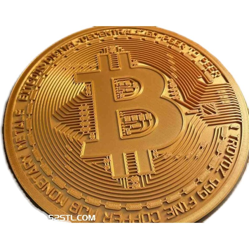 20厘米比特币硬币正面和背面3d打印模型stl虚拟货币素材文件下载