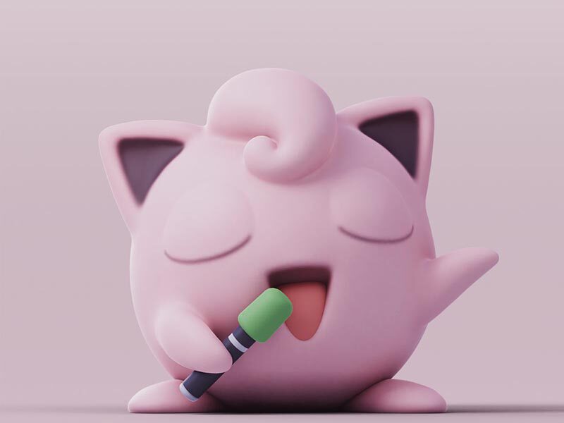 胖丁精灵宝可梦口袋妖怪3d打印模型stl神奇宝贝手办三维打印数据