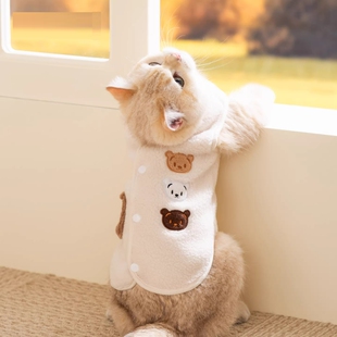 猫衣服冬装防掉毛保暖背心阿比猫德文猫无毛猫宠物猫秋冬绒衣