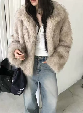 现～韩国东大门正品新款nuese2025秋冬简约百搭宽松毛毛棉服外套