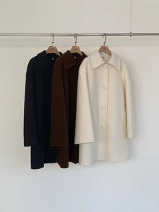 现~韩国正品新款egg阿尔巴卡中款大衣秋冬简约百搭羊毛大衣外套