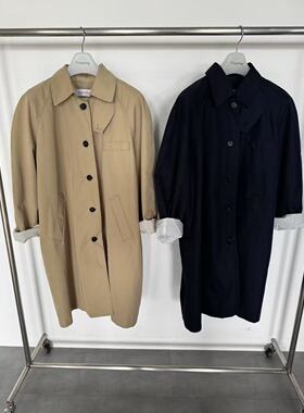 现～韩国东大门正品新款tempting2025秋时尚百搭系扣宽松风衣外套