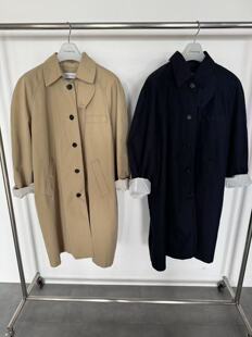 现~韩国东大门正品新款tempting2025秋时尚百搭系扣宽松风衣外套