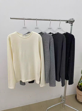 现～韩国正品新款atmosphere2025秋冬简约风纯色长袖T恤打底衫女