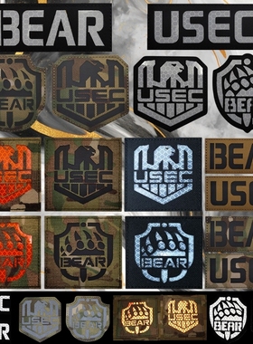 逃离塔科夫3M反光魔术贴章 BEAR臂章 USEC徽章动物士气章背包贴章
