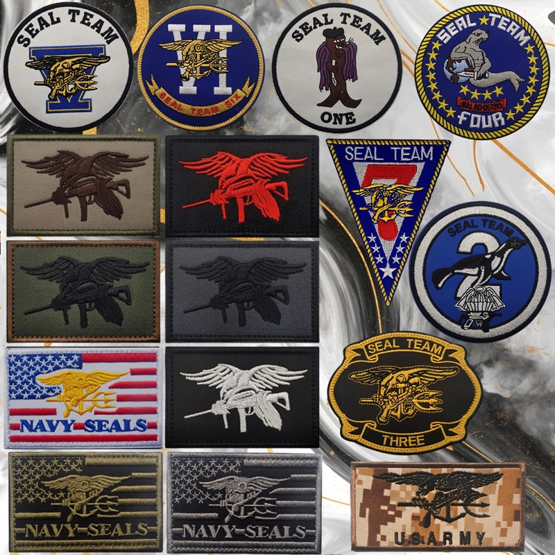 美国NAVY SEALS海豹突击队旗帜臂章魔术贴徽章战术头盔背包士气章