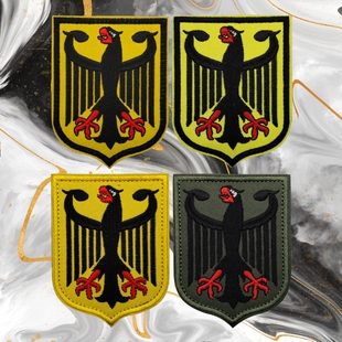 德国联邦之鹰魔术贴章盾型臂章动物士气章军迷背包徽章刺绣补丁贴