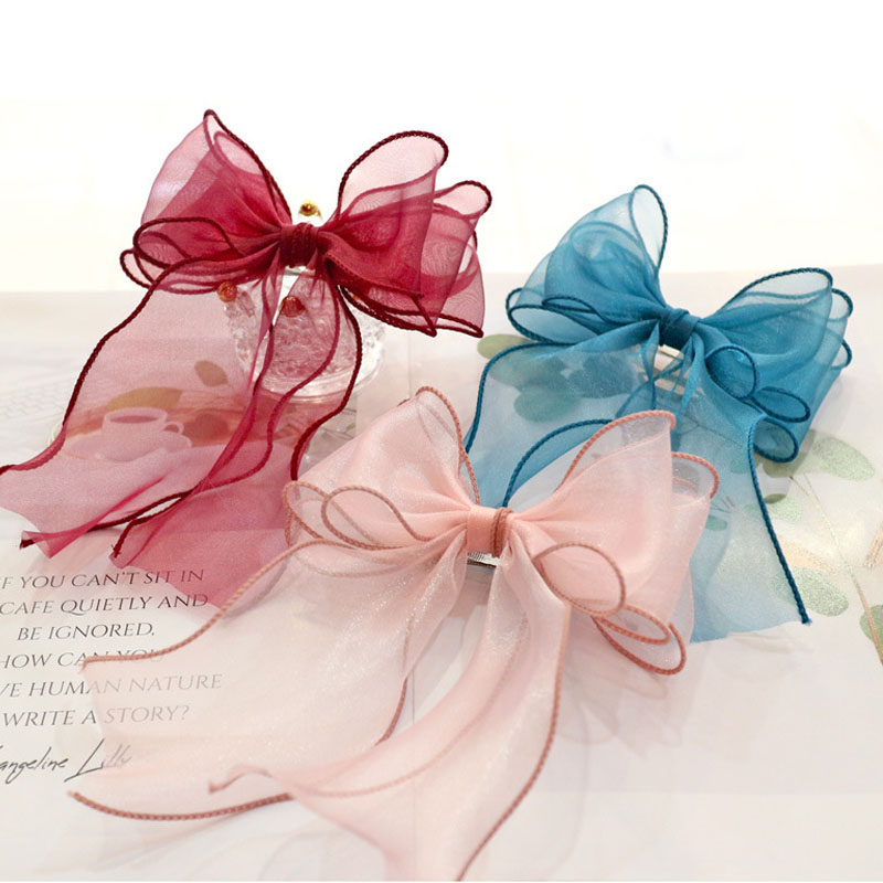 儿童发夹水晶飘带蝴蝶结公主