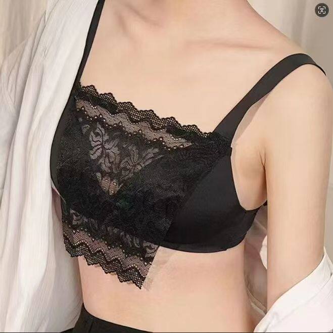 蕾丝遮抹胸防走光神器护胸女假领性感贴领打底无痕内衣遮胸布胸挡